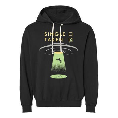 Funny Single Taken Garment-Dyed Fleece Hoodie