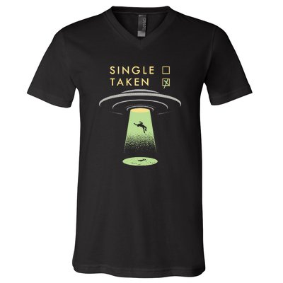 Funny Single Taken V-Neck T-Shirt