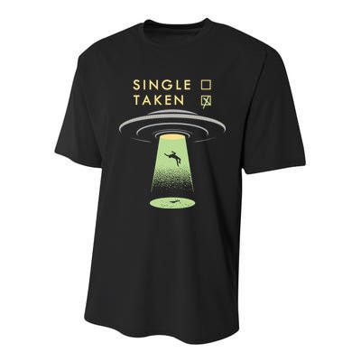 Funny Single Taken Youth Performance Sprint T-Shirt