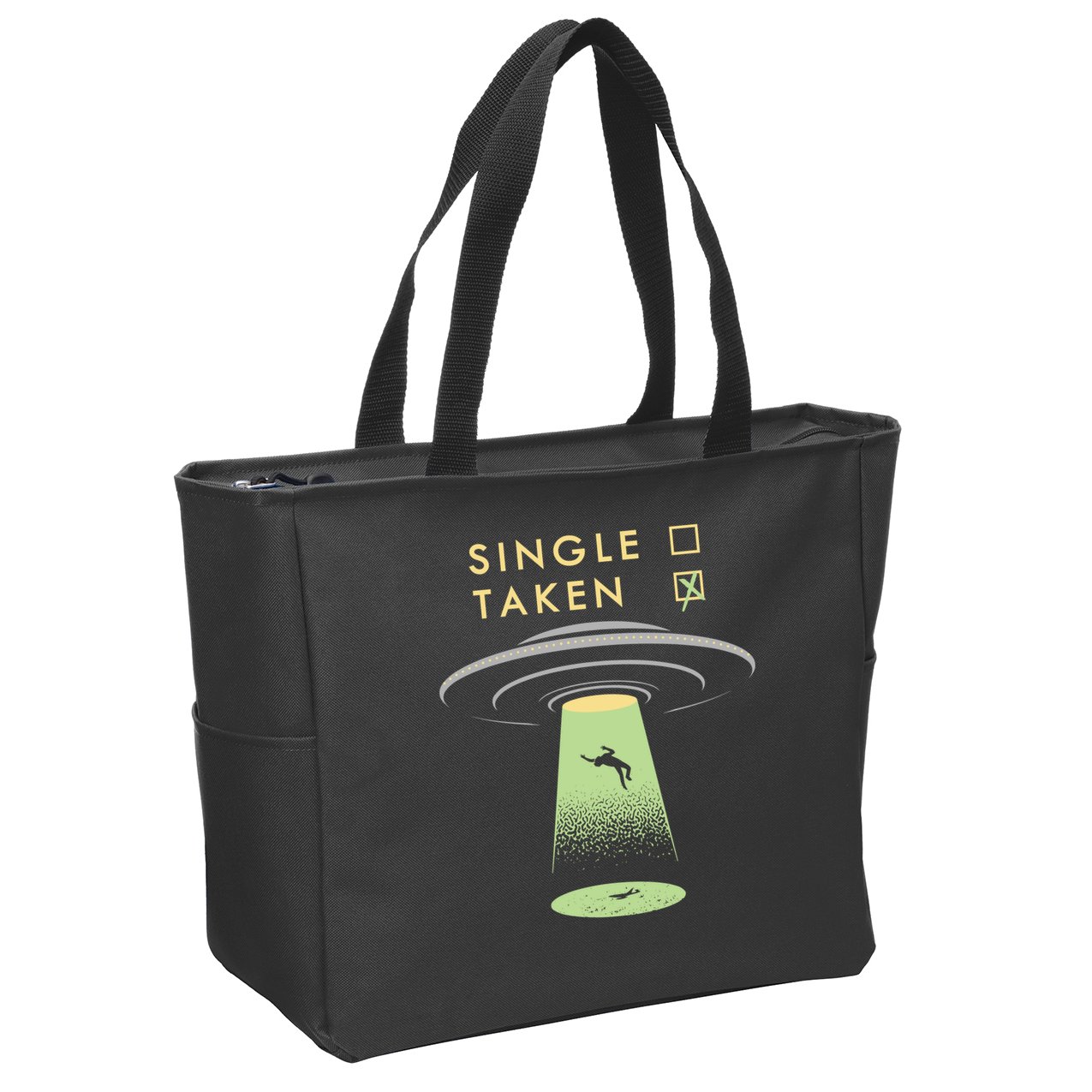 Funny Single Taken Zip Tote Bag