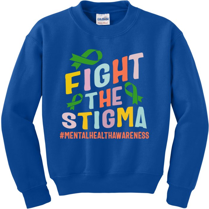 Fight Stigma Tal Health Disease Awareness Green Ribbon Gift Kids Sweatshirt