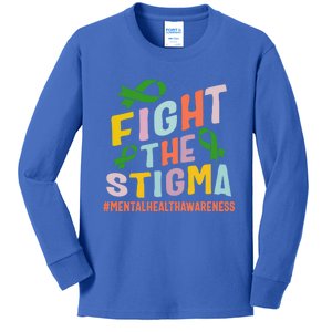 Fight Stigma Tal Health Disease Awareness Green Ribbon Gift Kids Long Sleeve Shirt