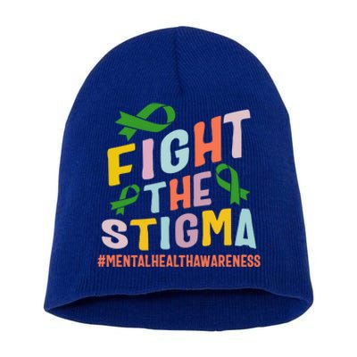 Fight Stigma Tal Health Disease Awareness Green Ribbon Gift Short Acrylic Beanie