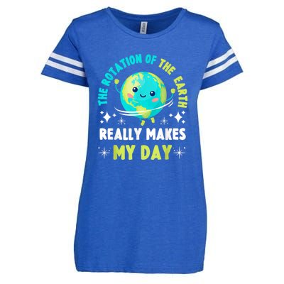 Funny Science The Rotation Of The Earth Makes My Day Enza Ladies Jersey Football T-Shirt