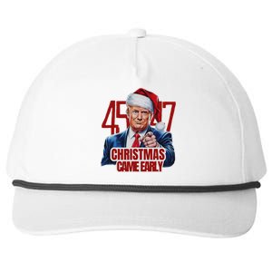 Funny Santa Trump Christmas Came Early 47th President Xmas Snapback Five-Panel Rope Hat