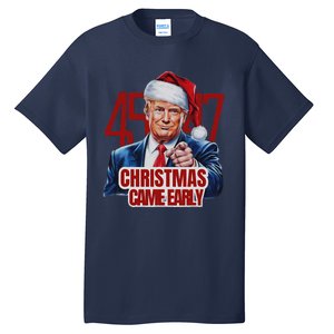 Funny Santa Trump Christmas Came Early 47th President Xmas Tall T-Shirt