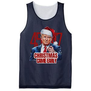 Funny Santa Trump Christmas Came Early 47th President Xmas Mesh Reversible Basketball Jersey Tank