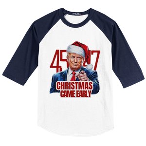 Funny Santa Trump Christmas Came Early 47th President Xmas Baseball Sleeve Shirt