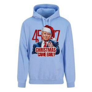 Funny Santa Trump Christmas Came Early 47th President Xmas Unisex Surf Hoodie