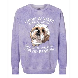 Funny Shih Tzu Dog Pet Breed T Bark Barking Gift Color Colorblast Crewneck Sweatshirt