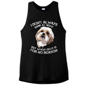 Funny Shih Tzu Dog Pet Breed T Bark Barking Gift Color Ladies PosiCharge Tri-Blend Wicking Tank