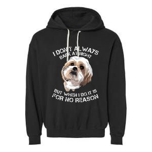 Funny Shih Tzu Dog Pet Breed T Bark Barking Gift Color Garment-Dyed Fleece Hoodie