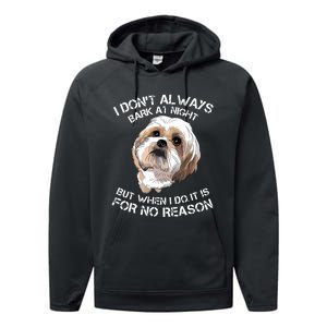 Funny Shih Tzu Dog Pet Breed T Bark Barking Gift Color Performance Fleece Hoodie