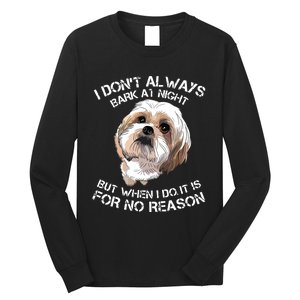 Funny Shih Tzu Dog Pet Breed T Bark Barking Gift Color Long Sleeve Shirt