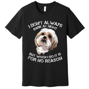 Funny Shih Tzu Dog Pet Breed T Bark Barking Gift Color Premium T-Shirt