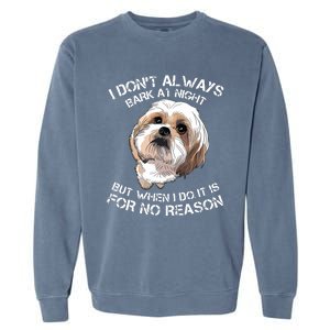 Funny Shih Tzu Dog Pet Breed T Bark Barking Gift Color Garment-Dyed Sweatshirt