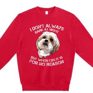 Funny Shih Tzu Dog Pet Breed T Bark Barking Gift Color Premium Crewneck Sweatshirt