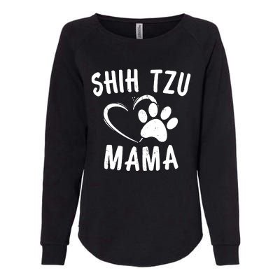 Funny Shih Tzu Mama Gift Pet Doggy Lover Apparel Dog Mom Womens California Wash Sweatshirt