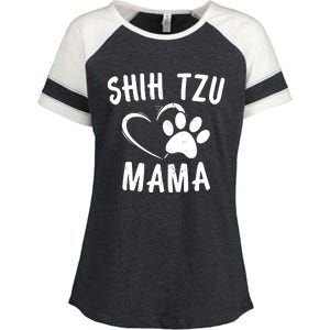 Funny Shih Tzu Mama Gift Pet Doggy Lover Apparel Dog Mom Enza Ladies Jersey Colorblock Tee