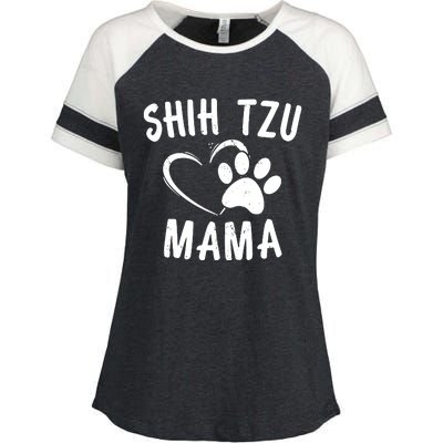 Funny Shih Tzu Mama Gift Pet Doggy Lover Apparel Dog Mom Enza Ladies Jersey Colorblock Tee