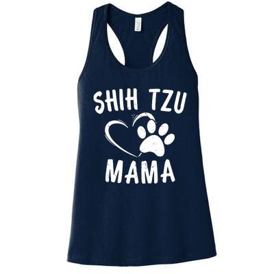 Funny Shih Tzu Mama Gift Pet Doggy Lover Apparel Dog Mom Women's Racerback Tank