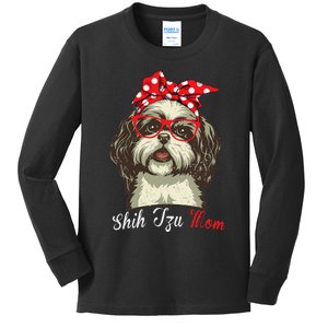 Funny Shih Tzu mom for Shih Tzu Dog Lovers Kids Long Sleeve Shirt