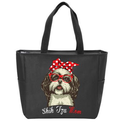 Funny Shih Tzu mom for Shih Tzu Dog Lovers Zip Tote Bag