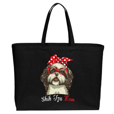 Funny Shih Tzu mom for Shih Tzu Dog Lovers Cotton Canvas Jumbo Tote