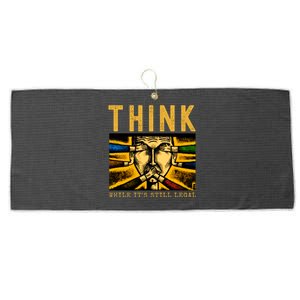 Free Speech Think While It's Still Legal Anti Woke Great Reset Large Microfiber Waffle Golf Towel