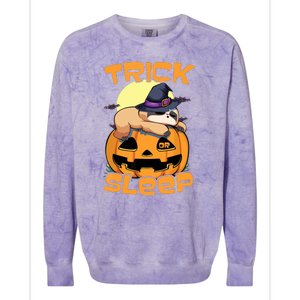 Funny Sloth Trick Or Sleep Cute Halloween Gift Colorblast Crewneck Sweatshirt