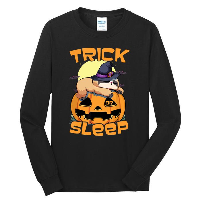 Funny Sloth Trick Or Sleep Cute Halloween Gift Tall Long Sleeve T-Shirt