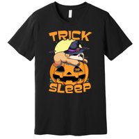 Funny Sloth Trick Or Sleep Cute Halloween Gift Premium T-Shirt