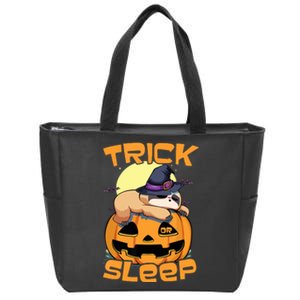 Funny Sloth Trick Or Sleep Cute Halloween Gift Zip Tote Bag