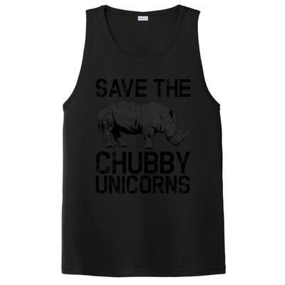 Funny Save The Chubby Unicorns Rhino Gift PosiCharge Competitor Tank