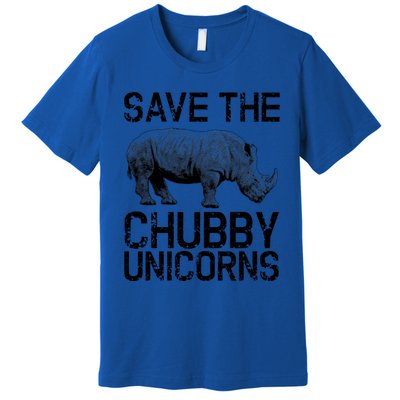 Funny Save The Chubby Unicorns Rhino Gift Premium T-Shirt