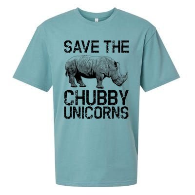 Funny Save The Chubby Unicorns Rhino Gift Sueded Cloud Jersey T-Shirt