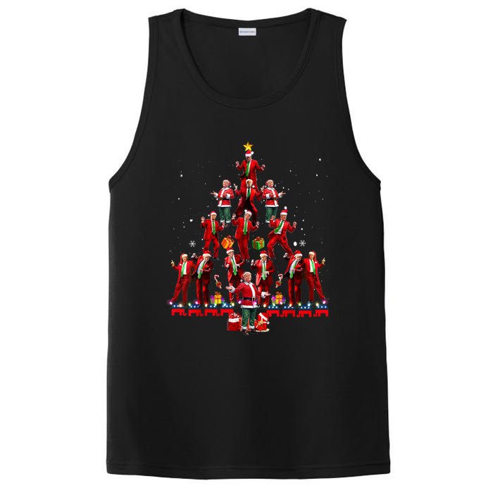 Funny Santa Trump Dance Tree Christmas Pajama Xmas PosiCharge Competitor Tank