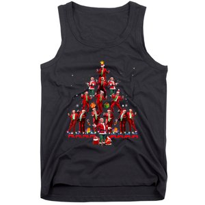 Funny Santa Trump Dance Tree Christmas Pajama Xmas Tank Top