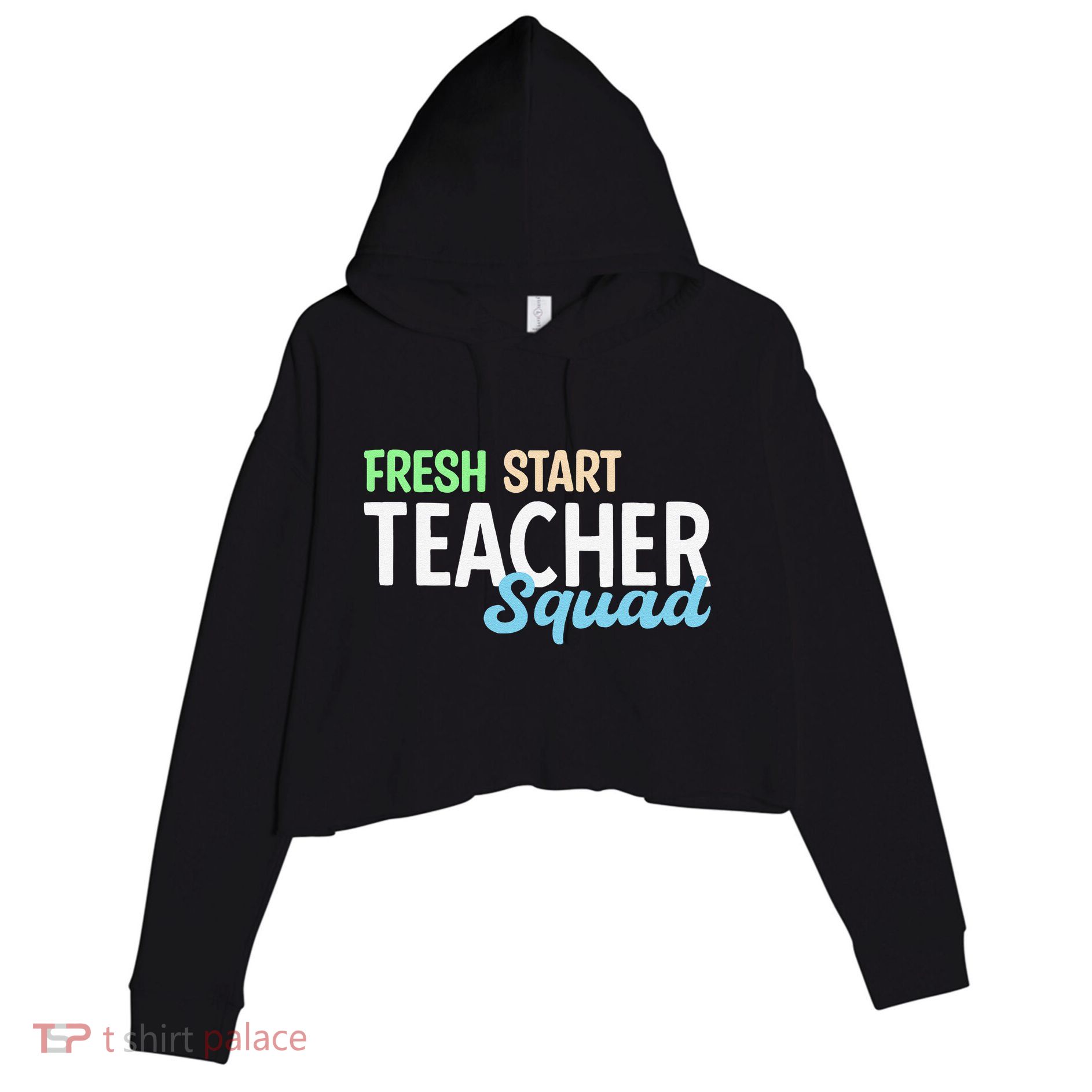 Fresh Start Teacher Squad For Educators Crop Fleece Hoodie