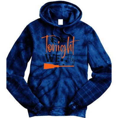 Funny Spooky Tonight We Fly Witch Halloween Graphic Witches Tie Dye Hoodie