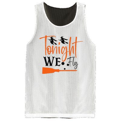 Funny Spooky Tonight We Fly Witch Halloween Graphic Witches Mesh Reversible Basketball Jersey Tank