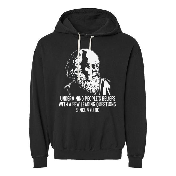 Funny Socrates The Socratic Method Classical Philosophy Garment-Dyed Fleece Hoodie