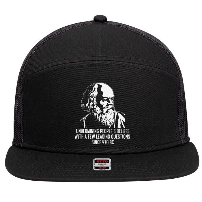 Funny Socrates The Socratic Method Classical Philosophy 7 Panel Mesh Trucker Snapback Hat