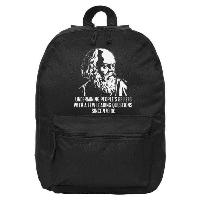 Funny Socrates The Socratic Method Classical Philosophy 16 in Basic Backpack