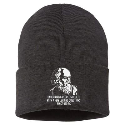 Funny Socrates The Socratic Method Classical Philosophy Sustainable Knit Beanie
