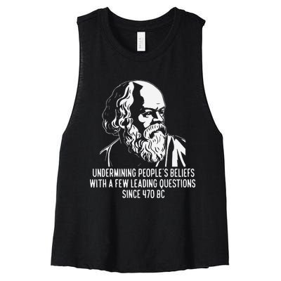 Funny Socrates The Socratic Method Classical Philosophy Women's Racerback Cropped Tank