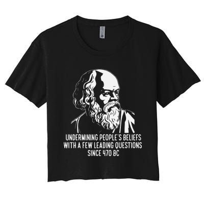 Funny Socrates The Socratic Method Classical Philosophy Women's Crop Top Tee