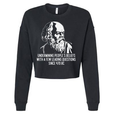 Funny Socrates The Socratic Method Classical Philosophy Cropped Pullover Crew