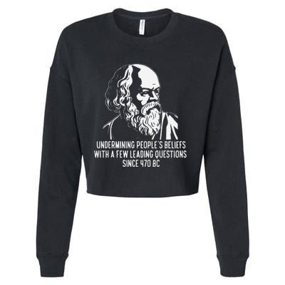 Funny Socrates The Socratic Method Classical Philosophy Cropped Pullover Crew