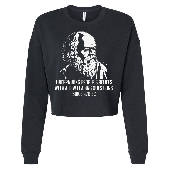 Funny Socrates The Socratic Method Classical Philosophy Cropped Pullover Crew